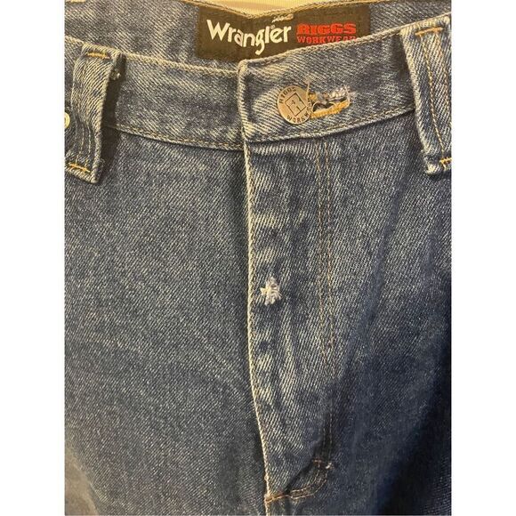 Wrangler Men's Riggs Workwear Jeans Leather Hook Tool Pockets Denim Straight Leg - Picture 9 of 14
